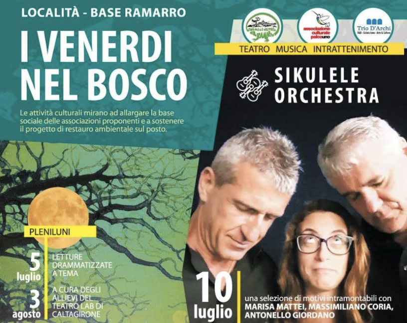Gli incendi dolosi non spengono l’amore per la natura. Concerti al bosco. Da questo venerdì 10 luglio. Ecco i dettagli