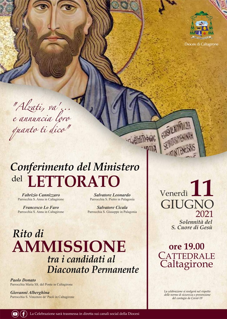 Sei laici della Diocesi di Caltagirone “ in cammino verso il Diaconato permanente”.