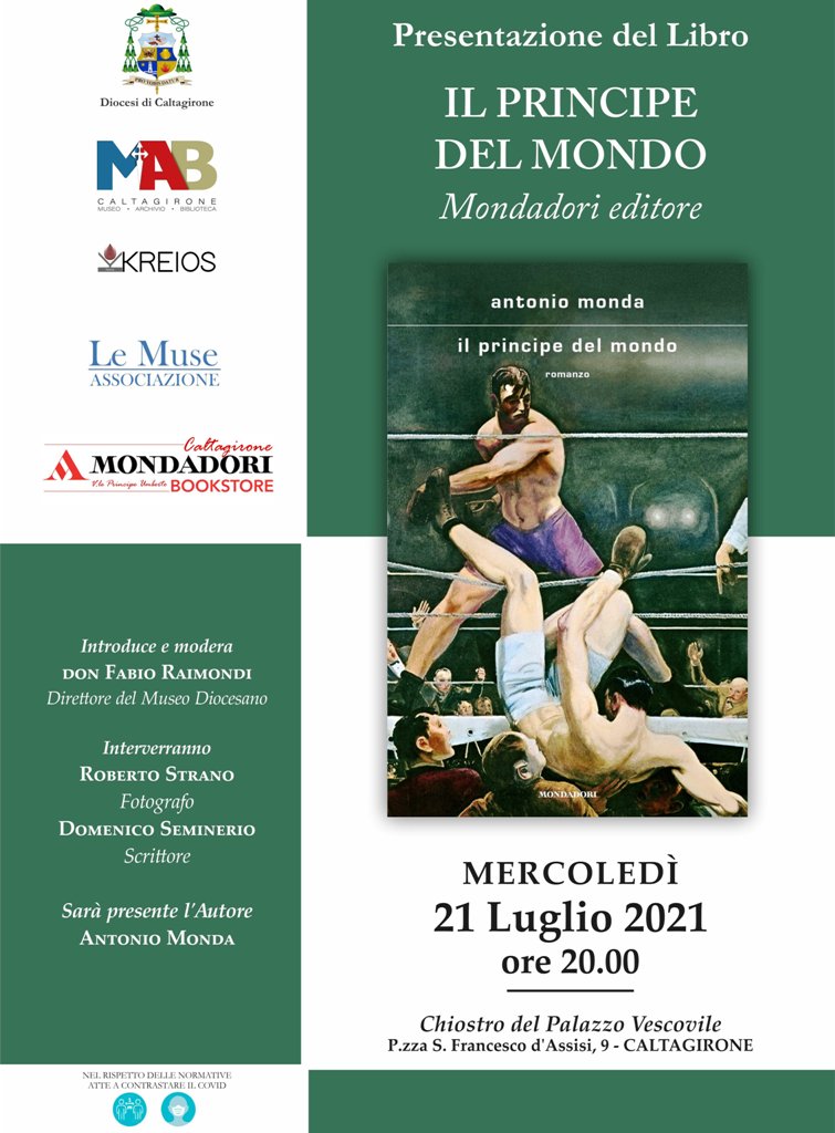 Chiostro del Palazzo Vescovile di Caltagirone: il 21 luglio si presenta l’ultimo lavoro dello scrittore Antonio Monda