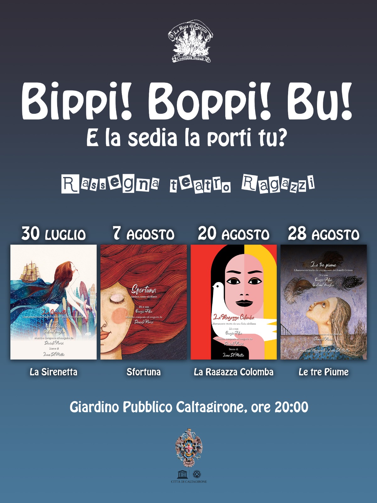 – spettacoli –    Rassegna di teatro per ragazzi “Bippi! Boppi! Bu!” sabato 28 agosto a Caltagirone