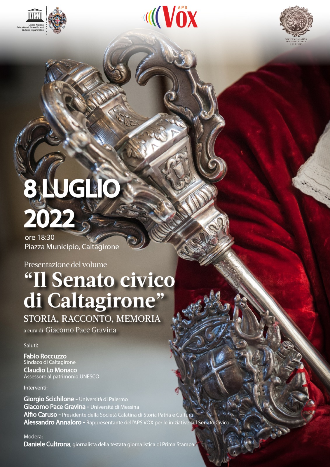 “Il Senato civico di Caltagirone”: storia, racconto, memoria: presentazione del libro di Pace Gravina