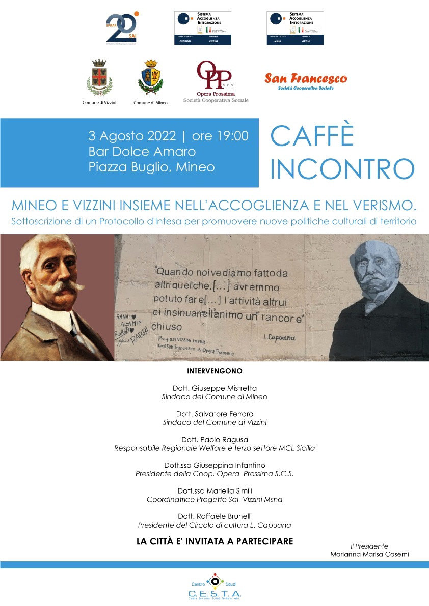Mineo e Vizzini uniti nell’accoglienza e nel verismo. Incontro in piazza Buglio