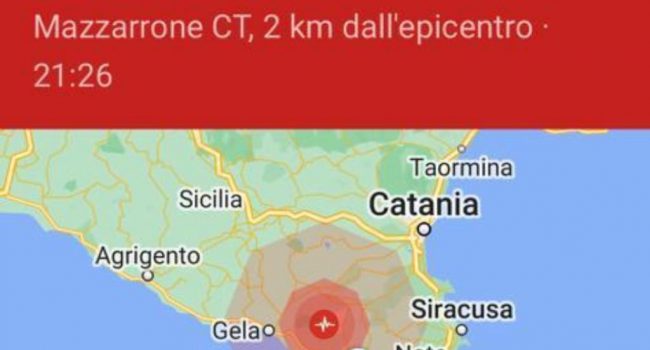 Fortissimo Terremoto a Mazzarrone, avvertito anche a Caltagirone e altri Comuni