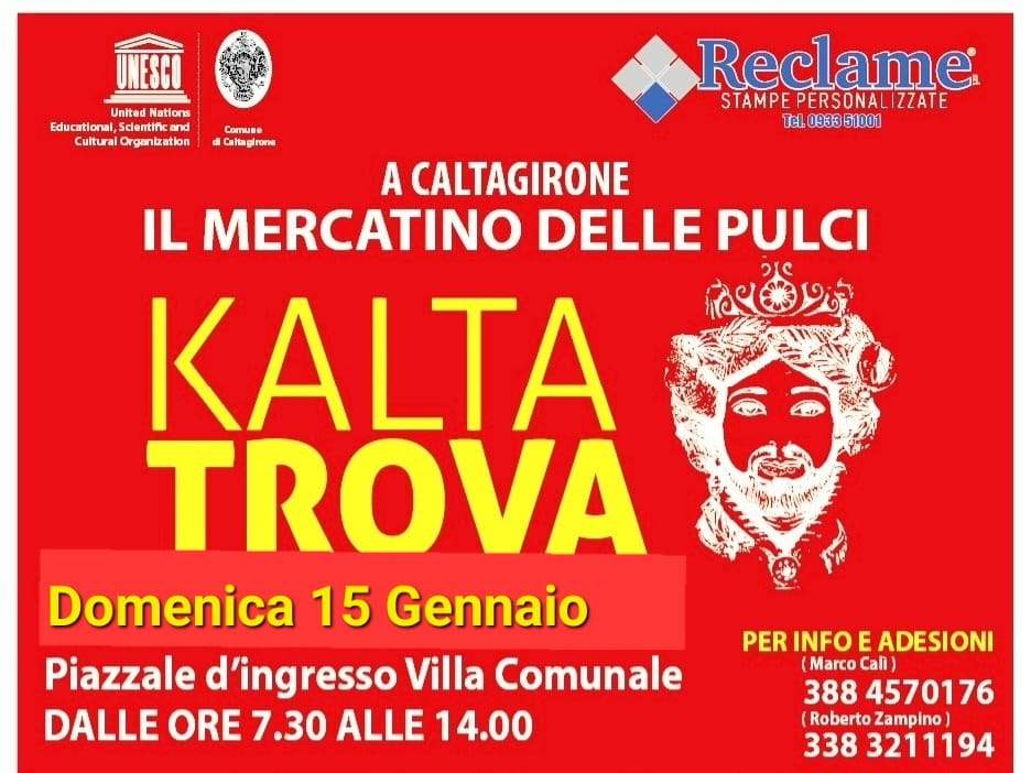Domenica 15 gennaio, dalle 7,30 alle 14, nel piazzale d’ingresso della Villa comunale, il mercatino delle pulci “Kalta Trova”