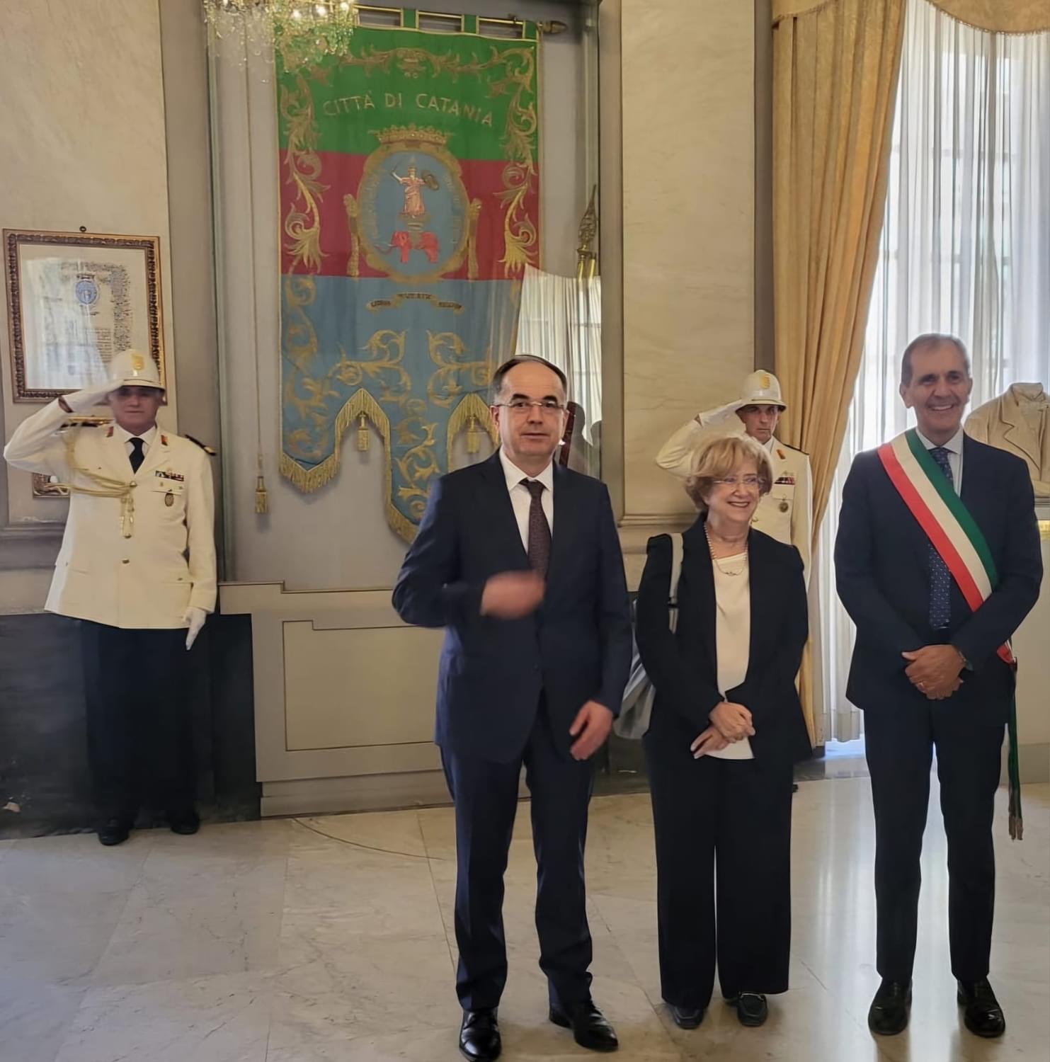 A Catania il sindaco Trantino riceve il presidente dell’Albania Begaj
